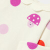 Baby Girl Scalloped Collar Colorful Polka Dot Knit Dress, Cream - Dresses - 5