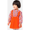 Baby Girl Pinafore Dress, Orange - Dresses - 4