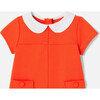 Baby Girl Milano Knit Trapeze Dress, Orange - Dresses - 5