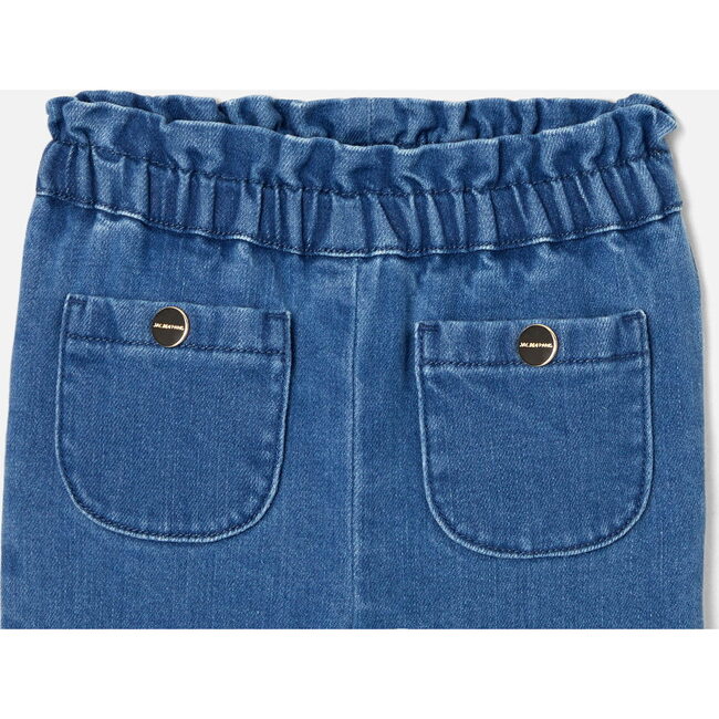 Baby Girl Paper Bag Jeans, Blue - Jeans - 3