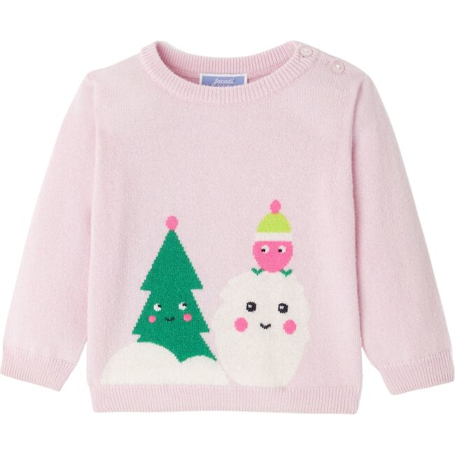 Baby Girl Holiday Cashmere Sweater, Pink