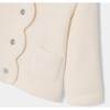 Baby Girl Scalloped Detailed Fleece Cardigan, Cream - Cardigans - 6