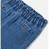 Baby Girl Paper Bag Jeans, Blue - Jeans - 4