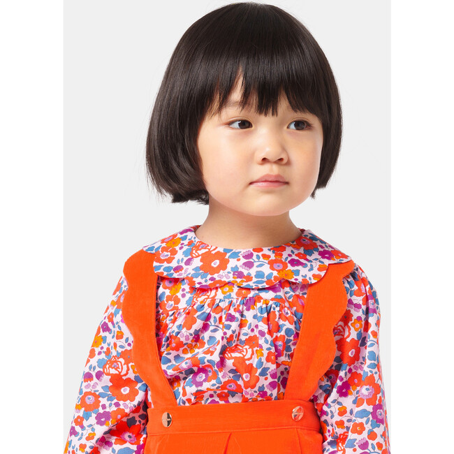 Baby Girl Pinafore Dress, Orange - Dresses - 6
