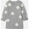 Baby Girl Joyful Polka Dot Knit Dress with Scalloped Collar, Grey - Dresses - 2