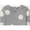 Baby Girl Joyful Polka Dot Knit Dress with Scalloped Collar, Grey - Dresses - 4