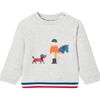Baby Boy Fleece Sweater, Grey - Sweatshirts - 1 - thumbnail