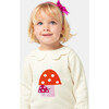 Baby Girl Colorful Mushrooms Print Sweater, Cream - Sweaters - 2