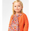 Baby Girl Garter Stitch Cardigan, Orange - Cardigans - 2
