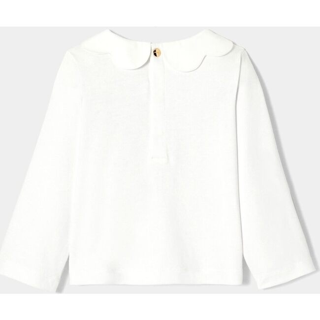 Baby Girl Colorful Pattern Hedgehog and Mushroom Print Long Sleeve T-Shirt, White - Shirts - 2