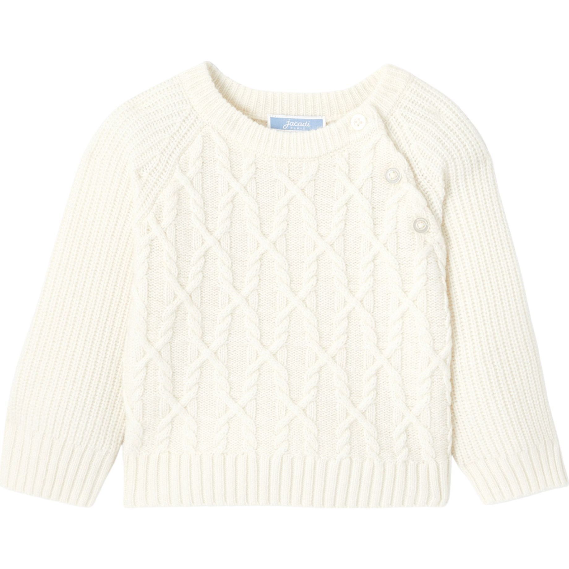 BNWT Jacadi Paris Cream Cable Knit Wool factory Cashmere Crew Neck Sweater