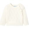 Baby Cable Knit Wool and Cashmere Sweater, Cream - Sweaters - 1 - thumbnail