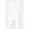 Baby Boy Modern Winter Print Velvet Pajamas, White - Pajamas - 2