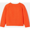 Baby Girl Garter Stitch Cardigan, Orange - Cardigans - 3