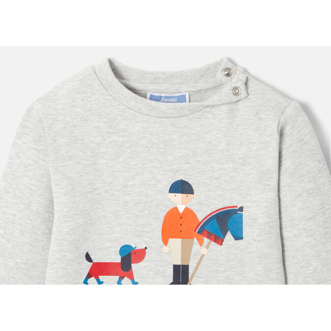 Baby Boy Fleece Sweater, Grey - Sweatshirts - 3