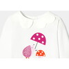 Baby Girl Colorful Pattern Hedgehog and Mushroom Print Long Sleeve T-Shirt, White - Shirts - 3 - thumbnail