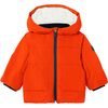 Baby Boy Nylon Hooded Jacket, Orange - Coats - 1 - thumbnail