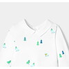 Baby Boy Modern Winter Print Velvet Pajamas, White - Pajamas - 3