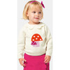 Baby Girl Colorful Mushrooms Print Sweater, Cream - Sweaters - 4