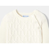 Baby Cable Knit Wool and Cashmere Sweater, Cream - Sweaters - 3
