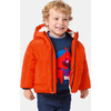 Baby Boy Nylon Hooded Jacket, Orange - Coats - 2