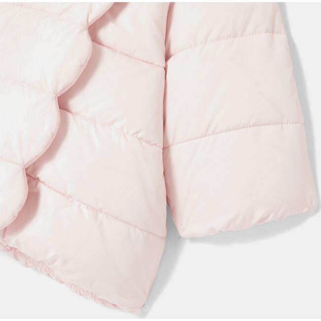 Baby Girl Faux Fur Lined Hooded Puffer Jacket, Pink - Coats - 4