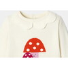 Baby Girl Colorful Mushrooms Print Sweater, Cream - Sweaters - 5