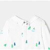 Baby Boy Modern Winter Print Velvet Pajamas, White - Pajamas - 4