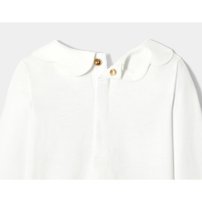 Baby Girl Colorful Pattern Hedgehog and Mushroom Print Long Sleeve T-Shirt, White - Shirts - 4