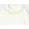Baby Fancy Gold Patterned Holiday Velvet Pajamas, Cream - Pajamas - 3