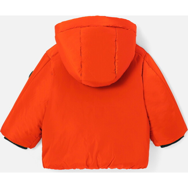 Baby Boy Nylon Hooded Jacket, Orange - Coats - 3