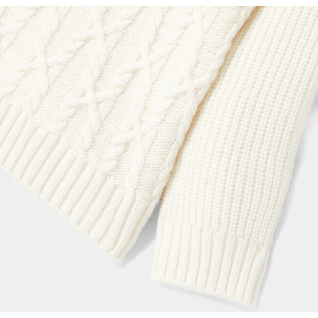 Baby Cable Knit Wool and Cashmere Sweater, Cream - Sweaters - 4