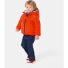 Baby Boy Nylon Hooded Jacket, Orange - Coats - 4