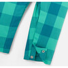 Baby Boy Checked Cotton Holiday Pajamas, Blue and Green - Pajamas - 5