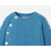 Baby Boy Cable Knit Sweater Set, Blue - Mixed Apparel Set - 3