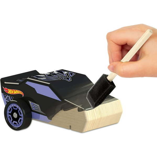 Hot Wheels Wood Car Racers Craft Kit - Marvel Advengers Black Panther & Captain America - Activities - 2