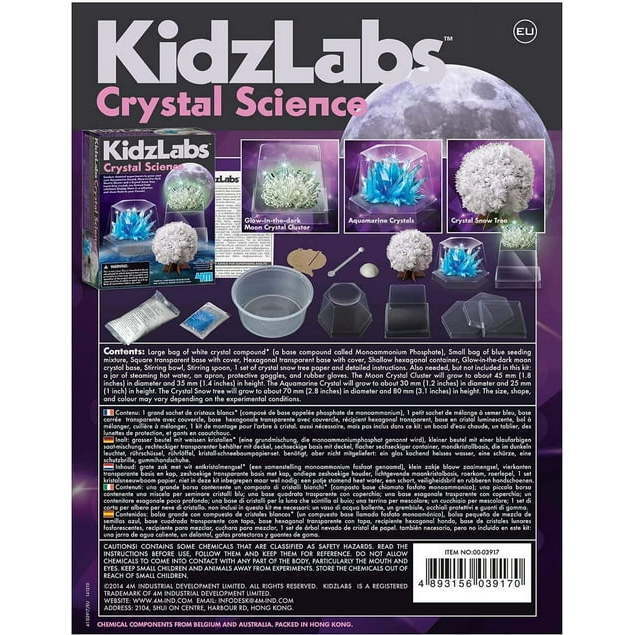 KidzLabs 4M Crystal Science STEM Activity Kit - STEM Toys - 4