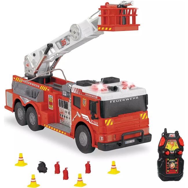 24" Light and Sound R/C Fire Truck Toy Vehicle w/ Working Pump
