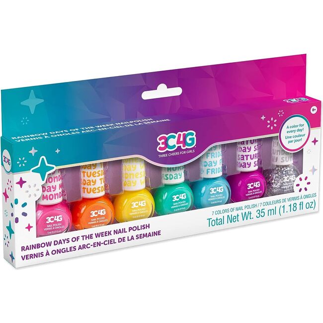 Rainbow Days Of The Week Nail Polish Craft Set w/ 7 Bottles