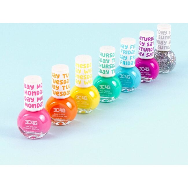Rainbow Days Of The Week Nail Polish Craft Set w/ 7 Bottles - Fashion & Beauty Kits - 4
