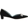 Paula Mini Block Heel Velvet, Black - Dress Shoes - 1 - thumbnail