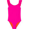 One-Piece UV Swimsuit, Fushia - One Pieces - 1 - thumbnail