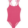 Bahamas One-Piece Glittery Lurex Swimsuit, Raspberry - One Pieces - 1 - thumbnail