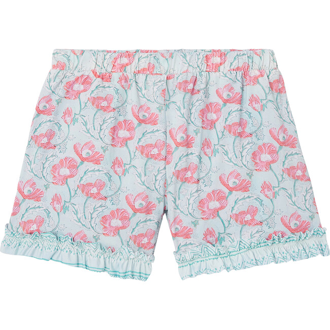 Drawstring Shorts, Aqua & Pink