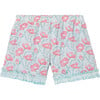 Drawstring Shorts, Aqua & Pink - Shorts - 1 - thumbnail