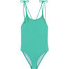 Bahamas One-Piece Glittery Lurex Swimsuit, Aqua - One Pieces - 1 - thumbnail