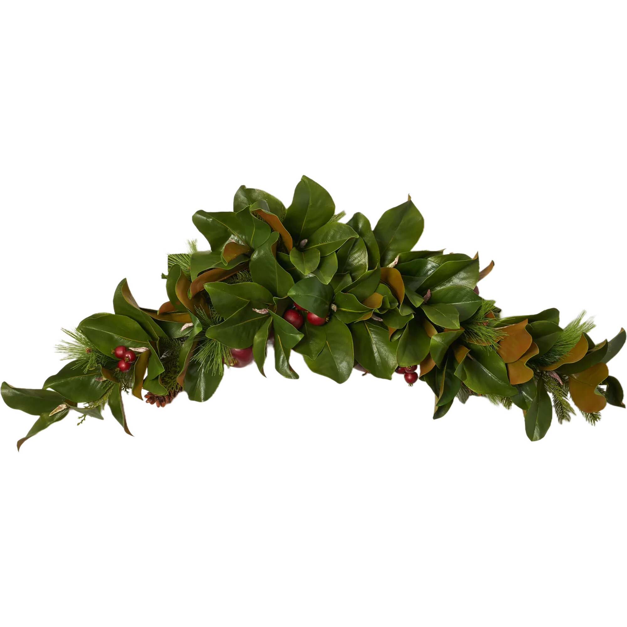 Real Touch Magnolia Leaf, Scotch Pine, & Faux Apple Holiday Doorway Arch - Accents - 1