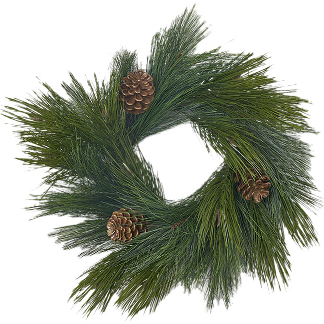 Long Needle Pine & Pinecone Candle Wreath Centerpiece