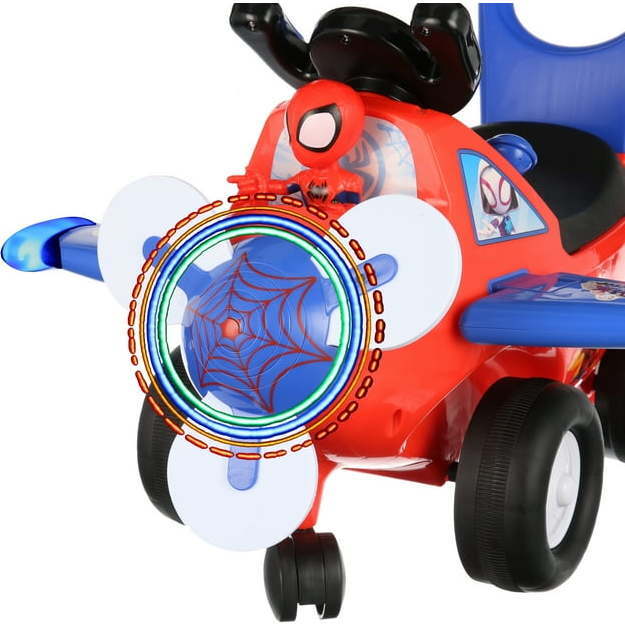 Marvel Lights 'N' Sounds Spidey Activity Plane Ride-On Toy - Outdoor Games - 3