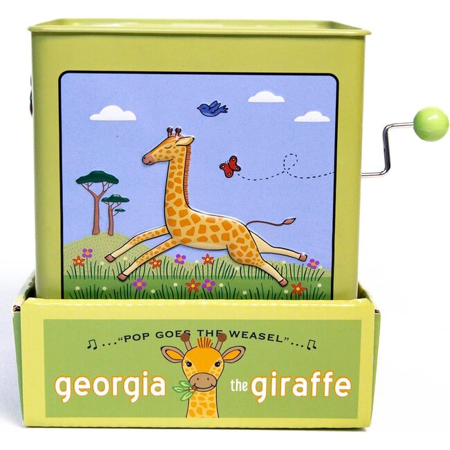 Vintage Tin Giraffe Jack in the Box Toy - Musical - 4
